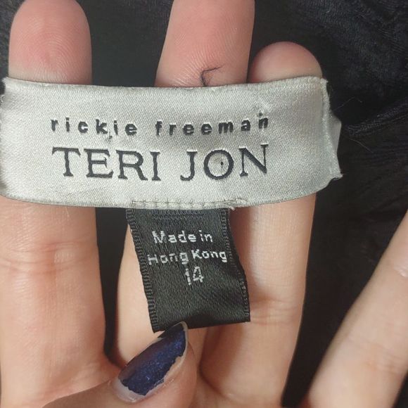 GORG TERI JON Rickie Freeman. S 14 Black Brocade Floor Length Skirt- HOLIDAY - Picture 7 of 8